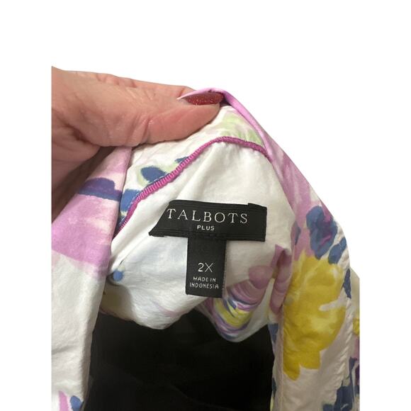 Talbots 2X Ladies Floral LS Button Up Lightweight Shirt - Picture 4 of 4